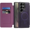 Coque portefeuille Phonesta Luxury Leather avec MagSafe pour Samsung Galaxy S25 Ultra - Violet foncé 2