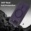 Coque portefeuille Phonesta Luxury Leather avec MagSafe pour Google Pixel 9a - Violet foncé 7