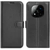 Coque portefeuille Phonesta Litchi Skin pour Xiaomi Redmi Note 14 Pro Plus - Noir
