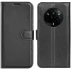 Coque portefeuille Phonesta Litchi Skin pour Realme 14 Pro - Noir