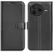 Coque portefeuille Phonesta Litchi Skin pour Xiaomi Poco F7 Pro - Noir