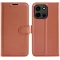 Coque portefeuille Phonesta Litchi Skin pour OnePlus Nord 6 - Marron