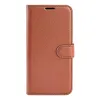 Coque portefeuille Phonesta Litchi Skin pour OnePlus Nord 6 - Marron 1