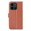 Coque portefeuille Phonesta Litchi Skin pour OnePlus Nord 6 - Marron 2