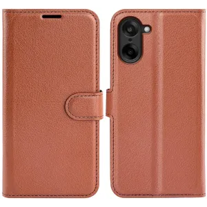 Coque portefeuille Phonesta Litchi Skin pour OnePlus Nord CE5 - Marron
