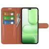 Coque portefeuille Phonesta Litchi Skin pour HONOR 600 Lite - Marron 3