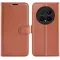 Coque portefeuille Phonesta Litchi Skin pour HONOR Magic8 Pro - Marron