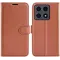 Coque portefeuille Phonesta Litchi Skin pour Xiaomi 15T - Marron