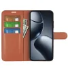 Coque portefeuille Phonesta Litchi Skin pour Xiaomi 15T Pro - Marron 3