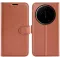 Coque portefeuille Phonesta Litchi Skin pour Xiaomi 17 Ultra - Marron
