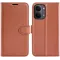 Coque portefeuille Phonesta Litchi Skin pour Xiaomi Poco X8 Pro Max - Marron