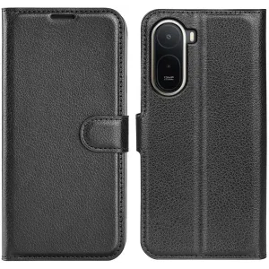 Coque portefeuille Phonesta Litchi Skin pour Xiaomi Redmi A7 Pro - Noir