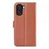 Coque portefeuille Phonesta Litchi Skin pour Oppo A6x - Marron 2
