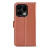 Coque portefeuille Phonesta Litchi Skin pour Oppo Find X9 - Marron 2