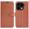 Coque portefeuille Phonesta Litchi Skin pour Oppo Find X9 Pro - Marron 0