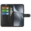Coque portefeuille Phonesta Litchi Skin pour Oppo Find X9 Pro - Noir 3