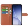 Coque portefeuille Phonesta Litchi Skin pour Oppo Reno15 - Marron 3