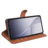 Coque portefeuille Phonesta Litchi Skin pour Oppo Reno15 F/FS - Marron 4