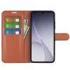 Coque portefeuille Phonesta Litchi Skin pour Oppo Reno15 Pro - Marron 3