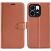 Coque portefeuille Phonesta Litchi Skin pour Oppo Reno15 Pro Max - Marron 0