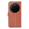 Coque portefeuille Phonesta Litchi Skin pour Oppo Find X9 Ultra - Marron 2