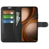 Coque portefeuille Phonesta Litchi Skin pour Oppo Find X9 Ultra - Noir 3