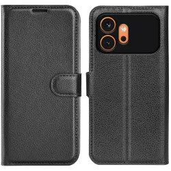 Coque portefeuille Phonesta Litchi Skin pour HONOR 600/600 Pro - Noir