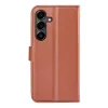 Coque portefeuille Phonesta Litchi Skin pour Samsung Galaxy S25 FE - Marron 2