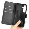 Coque portefeuille Phonesta Litchi Skin pour Samsung Galaxy S25 FE - Noir 5