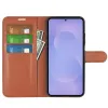 Coque portefeuille Phonesta Litchi Skin pour Samsung Galaxy S26 - Marron 3