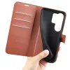 Coque portefeuille Phonesta Litchi Skin pour Samsung Galaxy S26 Ultra - Marron 5