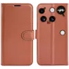 Coque portefeuille Phonesta Litchi Skin pour Nothing Phone (3) - Marron 0
