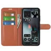 Coque portefeuille Phonesta Litchi Skin pour Nothing Phone (3) - Marron 3