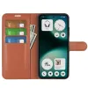 Coque portefeuille Phonesta Litchi Skin pour Nothing Phone (3a) Lite - Marron 3
