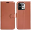 Coque portefeuille Phonesta Litchi Skin pour Realme 16 Pro Plus - Marron 0