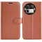 Coque portefeuille Phonesta Litchi Skin pour Realme GT 8 Pro - Marron