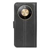 Coque portefeuille Phonesta Litchi Skin pour HONOR Magic8 Lite - Noir 2