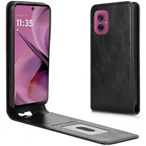 Coque portefeuille Phonesta Leather Vertical Flip pour Motorola Moto G55 - Noir