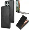 Coque portefeuille Phonesta Leather Vertical Flip pour Motorola Moto G75 - Noir 4