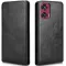 Coque portefeuille Phonesta Leather Vertical Flip pour Motorola Edge 50 Fusion - Noir