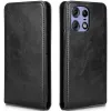 Coque portefeuille Phonesta Leather Vertical Flip pour Motorola Edge 50 Pro - Noir