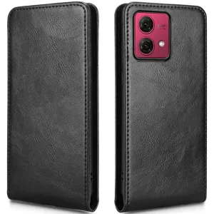 Coque portefeuille Phonesta Leather Vertical Flip pour Motorola Moto G84 - Noir