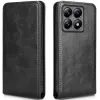 Coque portefeuille Phonesta Leather Vertical Flip pour Xiaomi 14T Pro - Noir