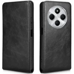 Coque portefeuille Phonesta Leather Vertical Flip pour Xiaomi Redmi 14C / Xiaomi Poco C75 - Noir