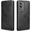 Coque portefeuille Phonesta Leather Vertical Flip pour Oppo A80 - Noir