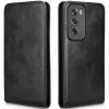 Coque portefeuille Phonesta Leather Vertical Flip pour Oppo Reno12 - Noir