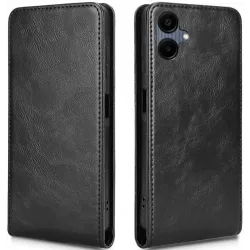 Coque portefeuille Phonesta Leather Vertical Flip pour Samsung Galaxy A06 4G/5G - Noir