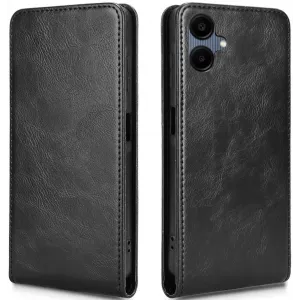 Coque portefeuille Phonesta Leather Vertical Flip pour Samsung Galaxy A06 4G/5G - Noir
