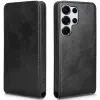 Coque portefeuille Phonesta Leather Vertical Flip pour Samsung Galaxy S25 Ultra - Noir