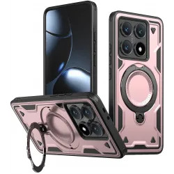 Coque arrière Phonesta MagLock Armor anneau et MagSafe pour Xiaomi 14T - Or rose